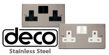 Click Scolmore Stainless Steel Deco Switches & Sockets