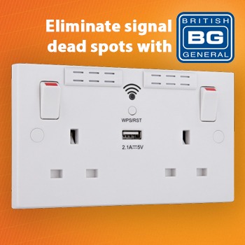 Eliminate signal deadspots and expand Wi-Fi coverage with BG's new WiFi range extenders!