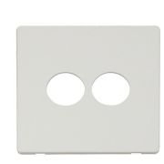 Click SCP222MW Matt White Definity Screwless 2 Gang Toggle Switch Cover Plate