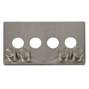 Click SCP244SS Stainless Steel Definity Screwless 4 Gang Dimmer Switch Cover Plate