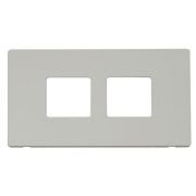 Click SCP404PW Polar White Definity Screwless 2 Gang 2 Aperture Cover Plate