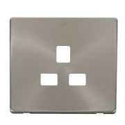 Click SCP430BS Brushed Steel Definity Screwless 1 Gang 13A UK Socket Cover Plate