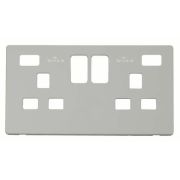 Click SCP480PW Polar White Definity Screwless 2 Gang 13A 2x USB-A Switched UK Socket Cover Plate