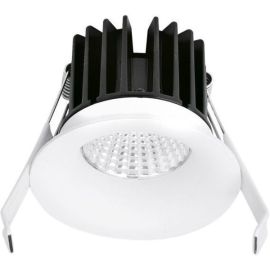 Aurora EN-DLB072D/30 CurveE White IP44 7W 3000K 20mm Fixed TRIAC Dimmable Baffled LED Downlight image