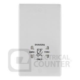 BG Electrical 820 Moulded White Round Edge 115-230V Dual Voltage Shaver Socket image