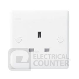 BG Electrical 823 Moulded White Round Edge 1 Gang 13A Unswitched Socket image