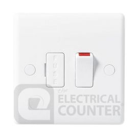 BG Electrical 851 Moulded White Round Edge 13A 2 Pole Flex Outlet Switched Fused Spur Unit image