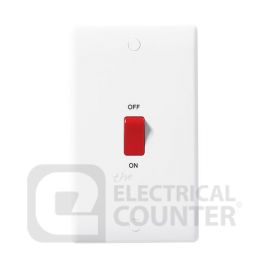 BG Electrical 873 Moulded White Round Edge 2 Gang 45A 2 Pole Cooker Switch image