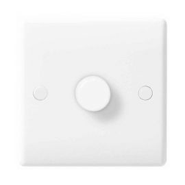BG Electrical 881 Moulded White Round Edge 1 Gang 200W 2 Way Trailing Edge Dimmer Switch image