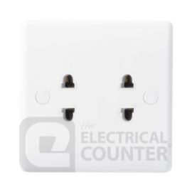 BG Electrical 898 Moulded White Round Edge 2 Gang 16A Unswitched Shuttered Euro Socket image