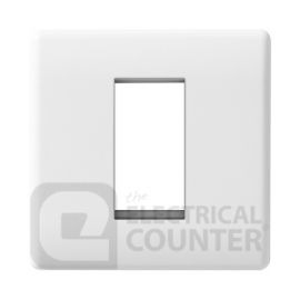 BG 8EMS1 White Rounded Edge 1 Module Square Euro Module Front Plate image