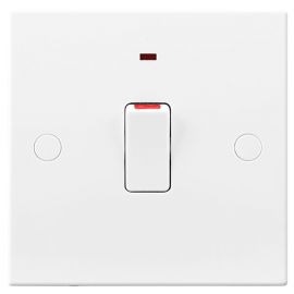 BG Electrical 931 Moulded White Square Edge 1 Gang 20A 2 Pole Neon Switch image