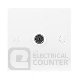 BG Electrical 960 Moulded White Square Edge 1 Gang Co-Axial TV Socket Outlet image