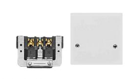 BG Electrical 979 Moulded White Square Edge 1 Gang 45A Bottom Entry Flex Outlet Plate image