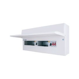 BG Fortress CFUD1000016A 16 Way 2x100A 30mA Type A RCD 100A Main Switch Dual RCD Metal Unpopulated Consumer Unit image
