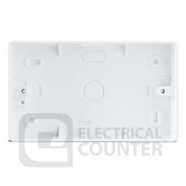 BG Electrical CMP8232 Moulded White Round Edge 2 Gang 32mm PVC Pattress image