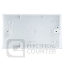 BG Electrical CMP9232 Moulded White Square Edge 2 Gang 32mm PVC Pattress image