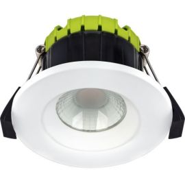 Luceco EFCB40W27 FType Compact Matt White IP65 4W 400lm 2700K 90mm Dimmable LED Fire-Rated Regressed Downlight image
