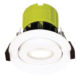 Luceco EFTA60W40 FType Matt White IP20 6W 600lm 4000K 104mm Dimmable LED Fire-Rated Adjustable Downlight image