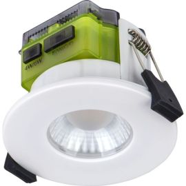Luceco FTF6WCCT FType Mk2 White IP65 4W-6W 465lm-750lm CCT 90mm Fire-Rated Flat Bezel LED Downlight image