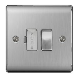 BG NBS50 Nexus Metal Brushed Steel 13A Switched Fused Spur Unit image