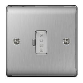 BG NBS54 Nexus Metal Brushed Steel 13A Unswitched Fused Spur Unit image