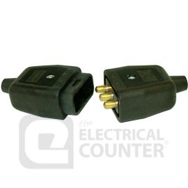 Masterplug NC103B Black 10A 3 Pin In Line Connector image