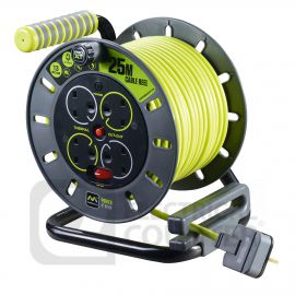 Pro XT 4 Gang Medium Open Cable Reel with Switch and LED 25m image