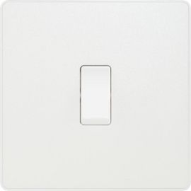 BG PCDCL12W Pearlescent White Evolve 1 Gang 20A 16AX 2 Way Light Switch - White Insert image