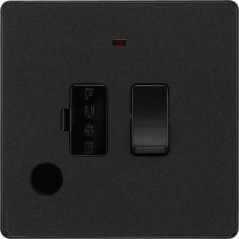 BG PCDMB52B Matt Black Evolve 13A Flex Outlet Neon Switched Fused Spur Unit - Black Insert image