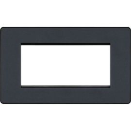 BG PCDMGEMR4B Matt Grey Evolve 4 Euro Module Front Plate - Black Insert