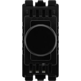 BG RPCDBDTR Evolve Grid Black 100W 2 Way Intelligent Trailing-Edge LED Push Rotary Dimmer Module image
