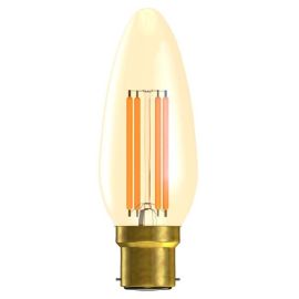 BELL Lighting 01451 4W 2000K BC B22 Amber Vintage Dimmable Candle LED Lamp