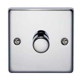 Crabtree 1100W/HPCLED Raised Polished Chrome 1 Gang 5-100W LED Intelligent Dimmer Switch image