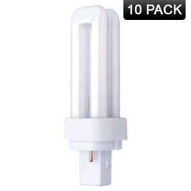 Crompton Double Turn D Type Lamp 10W - G24d-1 2 Pin Cap Cool White (10 Pack, 1.34 each)