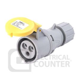 Deligo C110-16  Yellow Industrial Speed Fit Three Pin Coupler IP44 16A 110V image