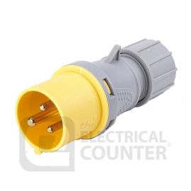 Deligo P110-32  Yellow Industrial Speed Fit Three Pin Plug IP44 32A 110V image