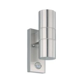 Riga 5 Stainless Steel Outdoor LED PIR Wall Light 2x3W GU10 3000K IP44