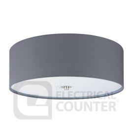 Pasteri Grey Fabric Ceiling Light 3x60W E27 475mm image
