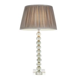 Endon Lighting 100341 Adelie & Freya Grey Green Crystal 7W E14 12-Inch Charcoal Silk Shade Table Lamp