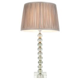 Endon Lighting 100350 Adelie & Wentworth Grey Green Crystal 7W E14 12-Inch Charcoal Silk Shade Table Lamp image