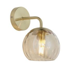 Endon Lighting 91970 Dimple Brass/Champagne IP20 25W E14 Golf 198mm Dimmable Wall Light image