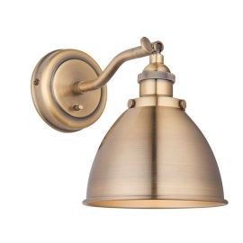 Endon Lighting 98746 Franklin Antique Brass 7W E14 Adjustable Wall Light with Toggle Switch image