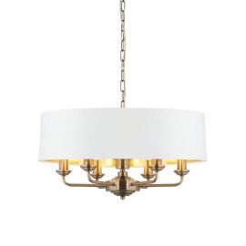 Endon Lighting 98933 Highclere Antique Brass 6x40W E14 Candle 550mm Pendant