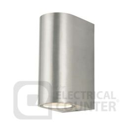 Zinc Antar GU10 Stainless Steel 2 Light Up & Down Wall Fitting 2 x 35W image
