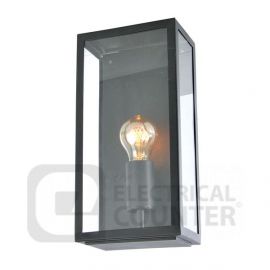 Black Zinc Minerva Outdoor E27 Box Lantern, 60W, IP44