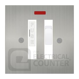 Forbes & Lomax ISFC/SS Stainless Steel Neon Switched Fused Connection Unit - White Insert