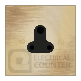 Forbes & Lomax SS5/OLB/B Aged Brass 1 Gang 5A Unswitched Round Pin Socket - Black Insert image