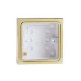 G&H Electrical 709B Polished Brass 1 Gang 32mm Surface Double Socket Plastic Back Box Pattress image