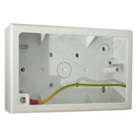 G&H Electrical 710FW White 2 Gang 32mm Surface Double Socket Back Box Pattress image